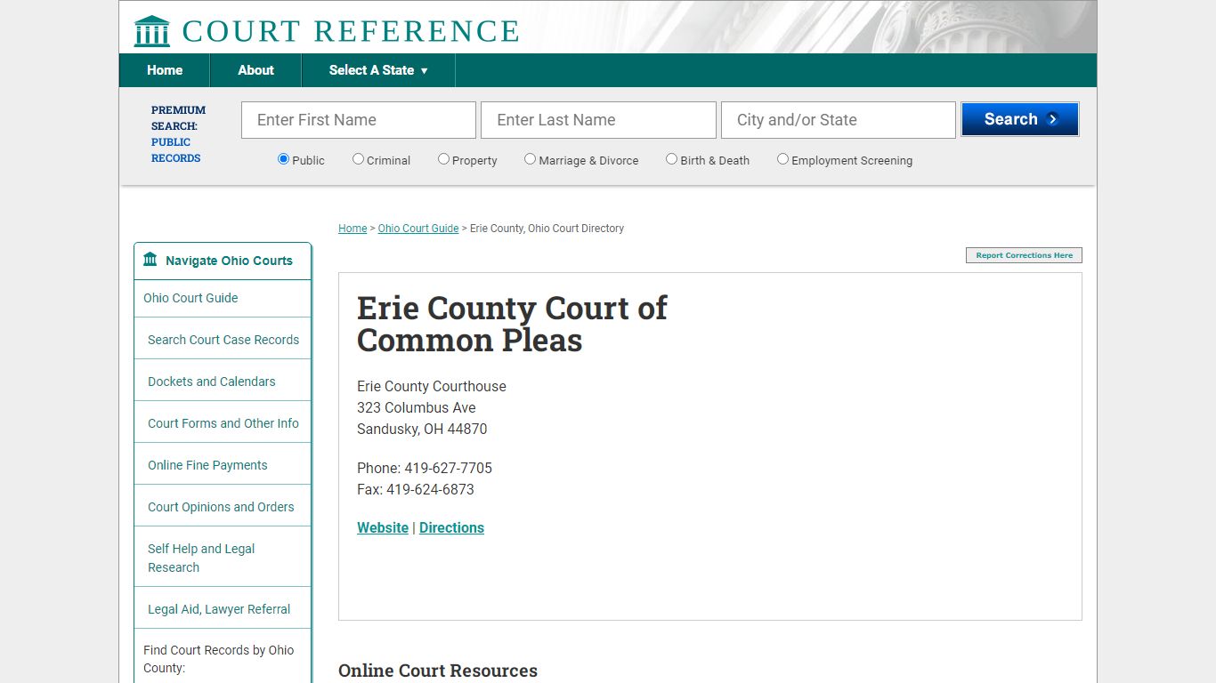 Erie County Court of Common Pleas - CourtReference.com